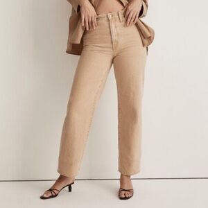 Madewell The Perfect Vintage Wide Leg Jeans Tan Chestnut
